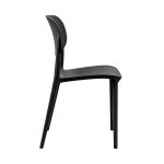 Sedia in polipropilene Loop con schienale ergonomico con apertura colore antracite set 4 pezzi - immagine 4
