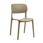 Sedia in polipropilene Loop con schienale ergonomico con apertura colore taupe set 4 pezzi - immagine 2