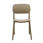 Sedia in polipropilene Loop con schienale ergonomico con apertura colore taupe set 4 pezzi - immagine 3