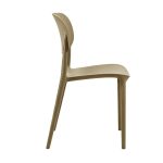 Sedia in polipropilene Loop con schienale ergonomico con apertura colore taupe set 4 pezzi - immagine 4