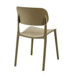 Sedia in polipropilene Loop con schienale ergonomico con apertura colore taupe set 4 pezzi - immagine 5
