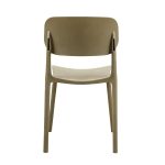 Sedia in polipropilene Loop con schienale ergonomico con apertura colore taupe set 4 pezzi - immagine 6