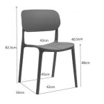 Sedia in polipropilene Loop con schienale ergonomico con apertura colore taupe set 4 pezzi - immagine 7