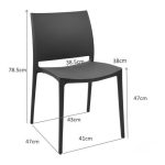 Sedia in polipropilene Sfera con design ergonomico colore antracite set 4 pezzi - immagine 7