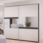 Camera Milva con letto contenitore Sofaback grigio chiaro e armadio scorrevole 2 ante specchiate in cashmere e antracite - immagine 4