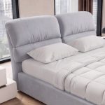 Camera Milva con letto contenitore Sofaback grigio chiaro e armadio scorrevole 2 ante specchiate in cashmere e antracite - immagine 9