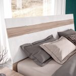Camera da letto Nike con letto contenitore e armadio 6 ante battenti con specchi in noce chiaro e spatolato - immagine 5