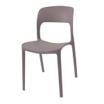 Sedia in polipropilene Vela con schienale ergonomico con apertura centrale colore taupe grey set 4 pezzi - immagine 2