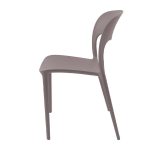 Sedia in polipropilene Vela con schienale ergonomico con apertura centrale colore taupe grey set 4 pezzi - immagine 3