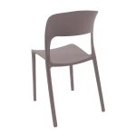 Sedia in polipropilene Vela con schienale ergonomico con apertura centrale colore taupe grey set 4 pezzi - immagine 4