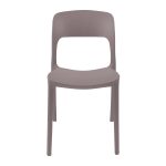 Sedia in polipropilene Vela con schienale ergonomico con apertura centrale colore taupe grey set 4 pezzi - immagine 6